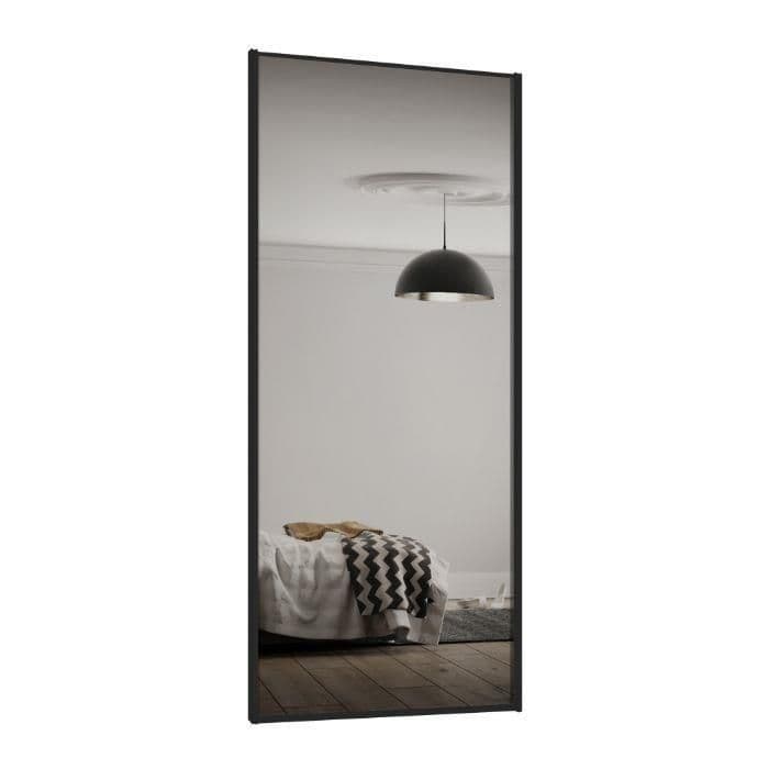 Mirror Panel Single Classic Single panel Black frame/ Mirror panel door