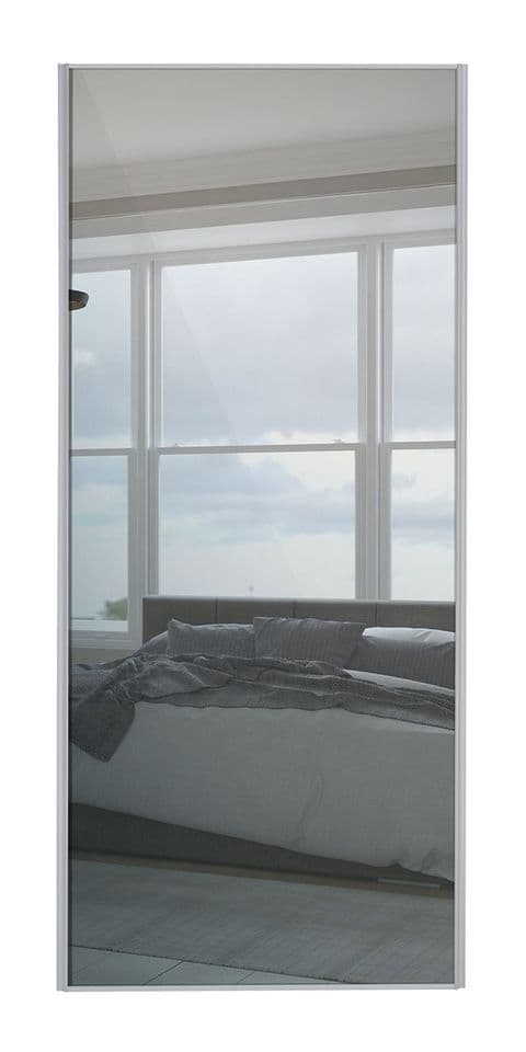Classic Single panel, Silver frame/ Mirror panel door