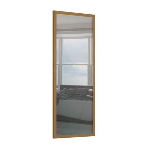Shaker 610mm 1 panel Oak frame mirror glass door