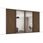 Shaker Carini walnut frame and track kit: 2x 610mm Panel / 2x mirror- opening width 2290mm