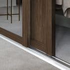 Shaker Carini walnut frame and track kit: 2x 610mm Panel / 2x mirror- opening width 2290mm