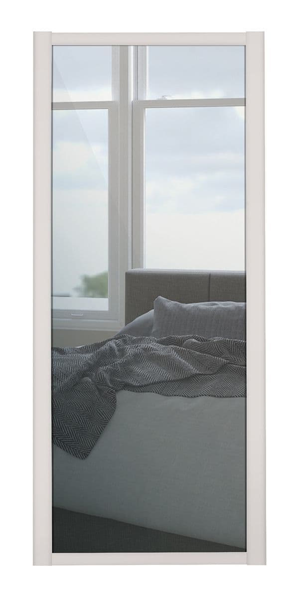 Shaker Sliding Wardrobe Door- CASHMERE FRAME- MIRROR SINGLE PANEL