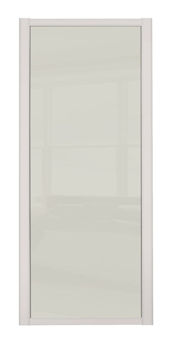 Shaker Sliding Wardrobe Door- CASHMERE FRAME- SOFT WHITE SINGLE PANEL