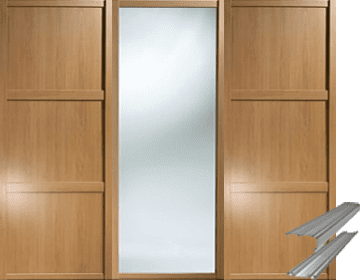 SHAKER OAK DOORS AND MIRROR DOOR SET