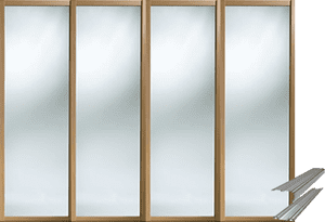 SHAKER OAK SLIDING WARDROBE DOORS AND TRACKS