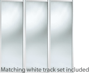 Shaker Style White Frame Mirror Door & Track Set to suit an opening width of 1778mm