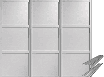 SHAKER FRAMED OAK EFFECT MIRROR SLIDING WARDROBE DOOR SYSTEM
