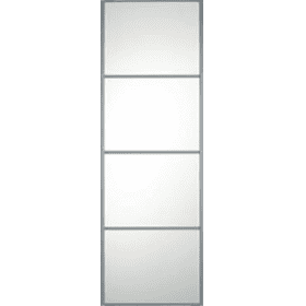 SILVER FRAME MIRROR SLIDING WARDROBE DOOR 4 PANEL 762mm (30")