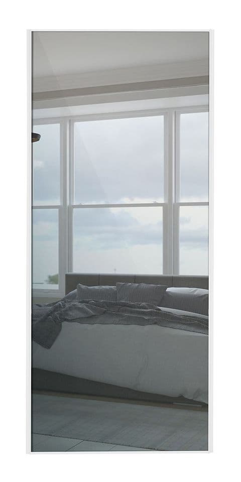Single panel, White frame/ Mirror panel door