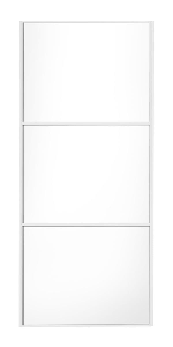 Wideline sliding wardrobe door, White frame, 3 panel White