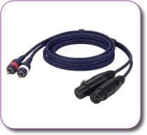 2 RCA Phono 2 XLR female Tape/CD Pro Lead 3 metres