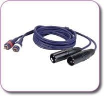 2 RCA Phono - 2 XLR male Tape/CD  Pro Lead 3 metres