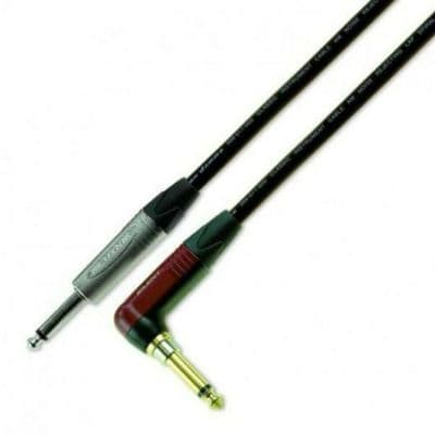 3 Metre Van Damme Guitar Lead With Neutrik Right Angle Silent Plug - 10 Colours