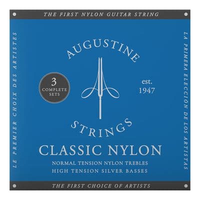 3 Packs Augustine CLASSIC Blue Label High Tension Classical Guitar Strings