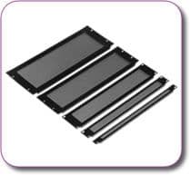 3U Rack Mount Vented Panel Black Powder Coated Steel