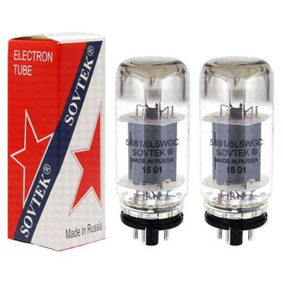 A Matched PAIR of 2 Sovtek 5881/6L6WGC Power Vacuum Tubes / Valves