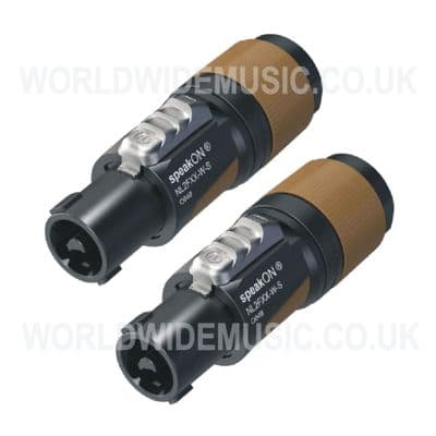 A Pair of NEUTRIK Speakon 2 Pole Plug NL2FXX-W-S (2 plugs)