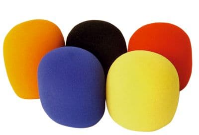 A Set of 5 Coloured Microphone Foam Windshields