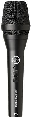 AKG P5S Professional Dynamic Vocal Microphone + Switch, Mic Clip and Zip Bag