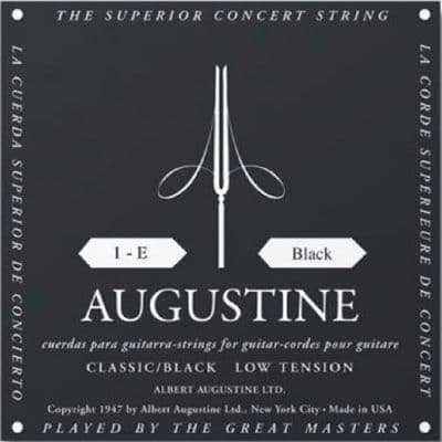 Augustine CLASSIC Black Classical Guitar SINGLE STRINGS E, A, D, G, B, E