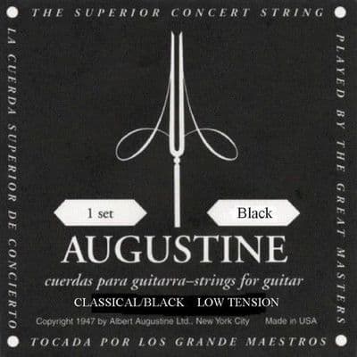 AUGUSTINE CLASSIC BLACK LOW TENSION CLASSICAL GUITAR STRINGS