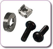 Black Rack Mount Screws Washers and Cage Nuts sets of 12