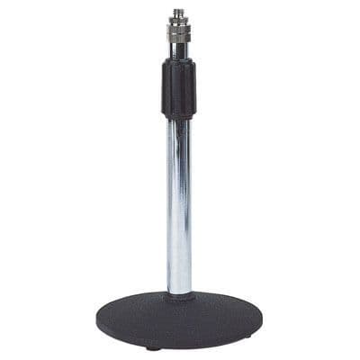 Desk Top Microphone Stand on Adjustable Round Heavy Cast Iron Base  - New!