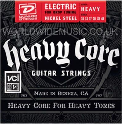 DUNLOP HEAVY CORE ELECTRIC GUITAR STRINGS .010 - .048