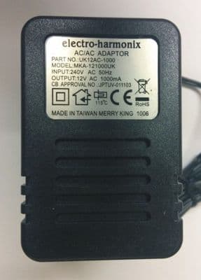 EHX Electro Harmonix 12 Volt 1000mA Power Supply - UK PLUG - MKA-121000UK