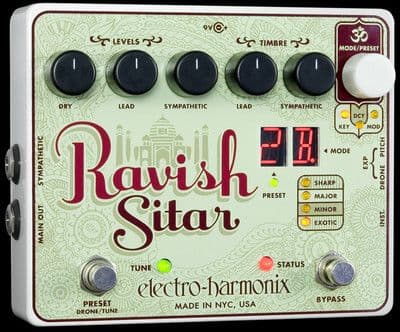 Electro Harmonix Ravish Sitar Simulator Guitar FX Pedal