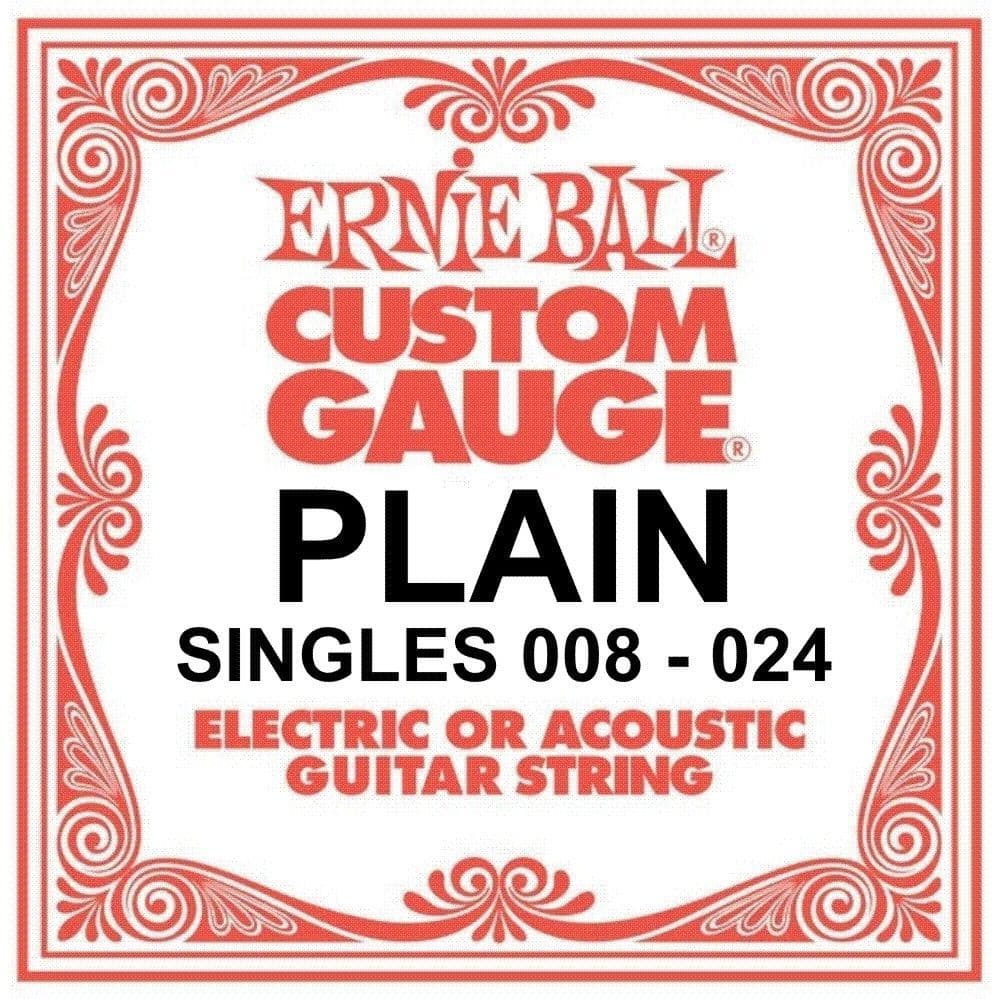 Ernie Ball Slinky SINGLE PLAIN GUITAR STRINGS Gauges 008 024