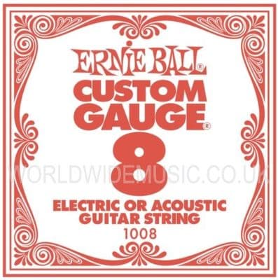 Ernie Ball Slinky - SINGLE PLAIN GUITAR STRINGS - Gauges  .008 - .024
