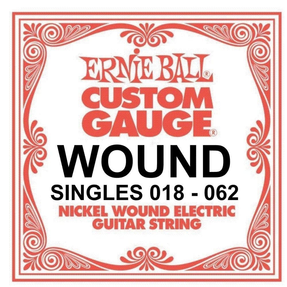 Ernie Ball Slinky Strings Single WOUND Guitar Strings Gauges 018 062