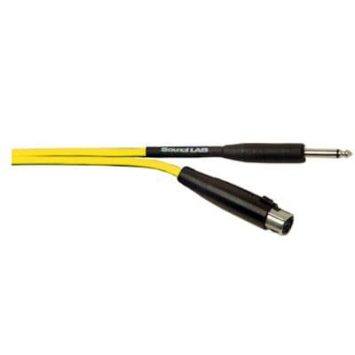 Fluorescent Yellow Microphone Cable XLR - Jack Plug 6 metres long