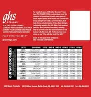 GHS GBCXL Boomers Custom Light  Roundwound Electric Guitar Strings .009 - .042