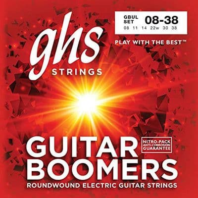 GHS GBUL Boomers Ultra Light  Roundwound Electric Guitar Strings .008 - .038