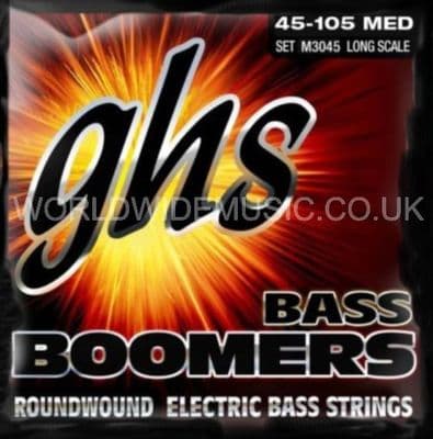 GHS M3045 Boomers Medium Gauge Long Scale Bass Guitar Strings 45 - 105