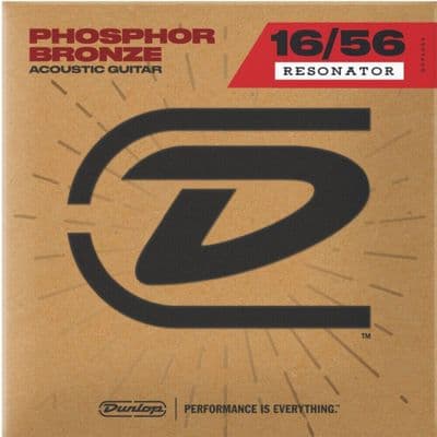 Jim Dunlop Phosphor Bronze RESONATOR Acoustic Guitar Strings .016 - .56