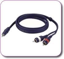 Laptop to Amp Lead 3.5mm - 2 - Phono Plugs 1.5 metres