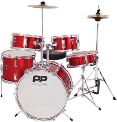 PERFORMANCE PERCUSSION RED 5 PIECE JUNIOR DRUM SET