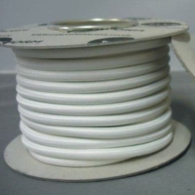 ROUND 2 Core Braided Fabric Vintage Cable Lighting Lamp Flex  - BRIGHT WHITE