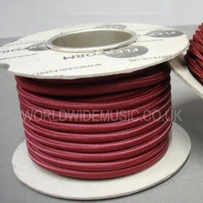 ROUND 2 Core Braided Fabric Vintage Cable Lighting Lamp Flex  - BURGUNDY