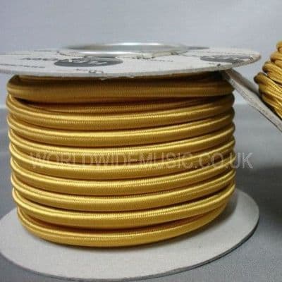 ROUND 2 Core Braided Fabric Vintage Cable Lighting Lamp Flex  - CELTIC GOLD