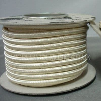 ROUND 2 Core Braided Fabric Vintage Cable Lighting Lamp Flex  - CREAM