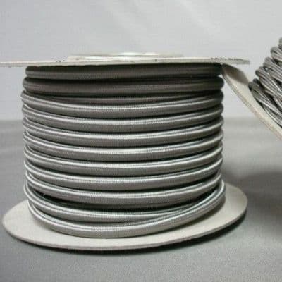 ROUND 2 Core Braided Fabric Vintage Cable Lighting Lamp Flex  - ELEPHANT GREY