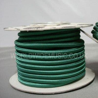 ROUND 2 Core Braided Fabric Vintage Cable Lighting Lamp Flex  - FOREST GREEN