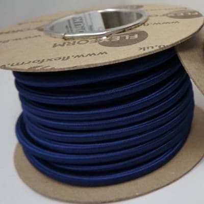 ROUND 2 Core Braided Fabric Vintage Cable Lighting Lamp Flex  - NAVY BLUE