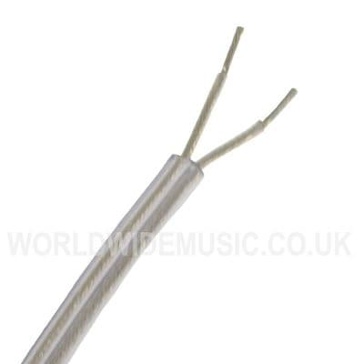 ROUND 2 Core Crystal Clear Transparent Electrical Lighting Cable - 0.5mm  3 amp