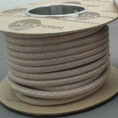 ROUND 3 Core Braided Fabric Cable Lighting Flex  - LINEN - 6 Amp