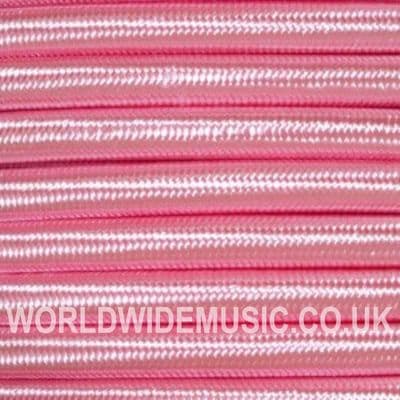 ROUND 3 Core Braided Fabric Cable Lighting Lamp Flex Vintage - BABY PINK